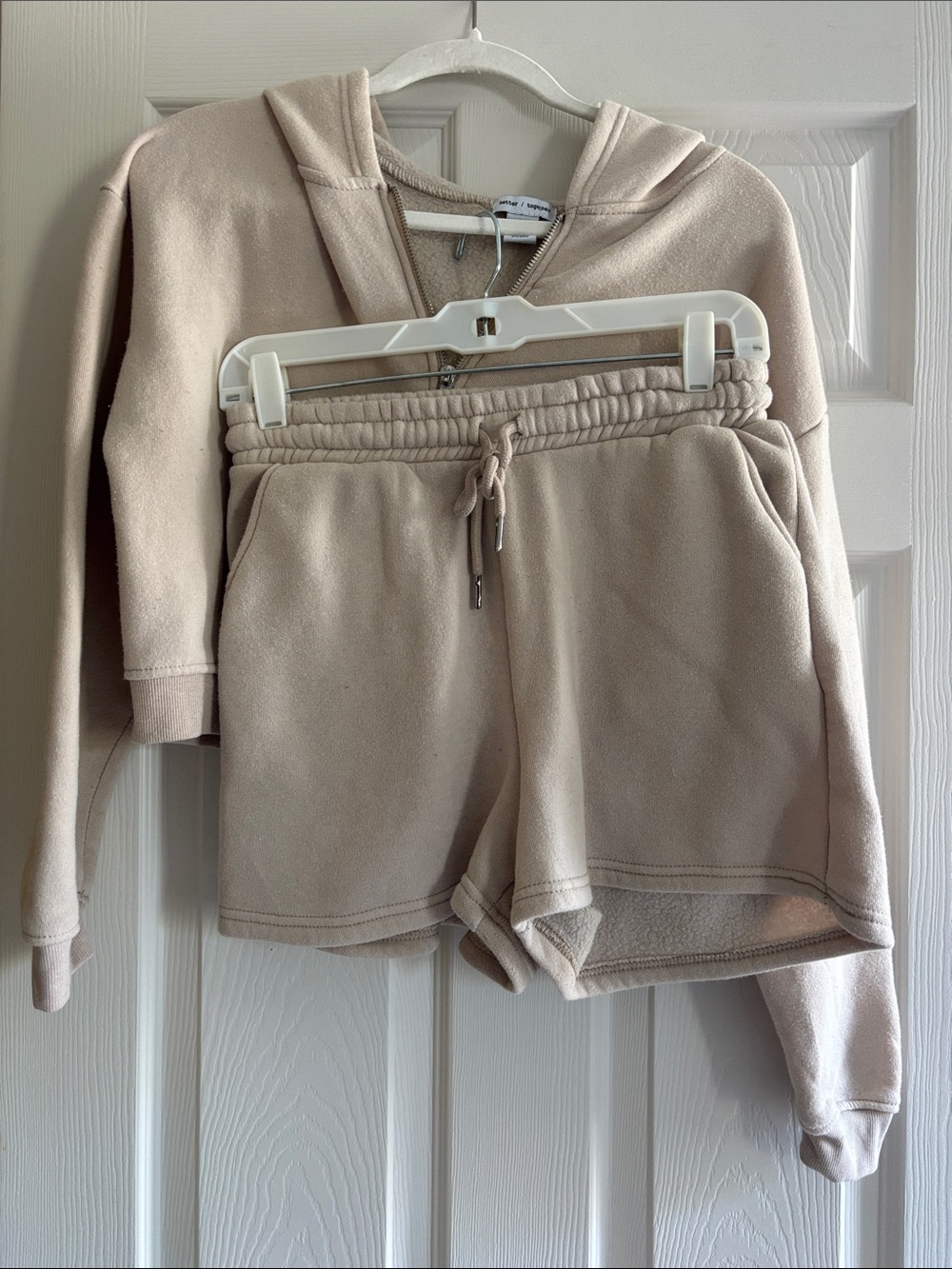 Better Together Cozy Neutral Fleece Hoodie & Shorts Set - Beige